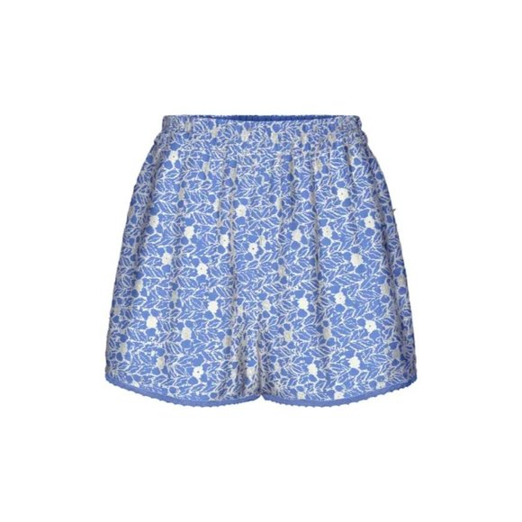 Vero Moda Shorts Soney Lace Woven Shorts Baby Blue White Floral Shorts Womens XS - Picture 2 of 8